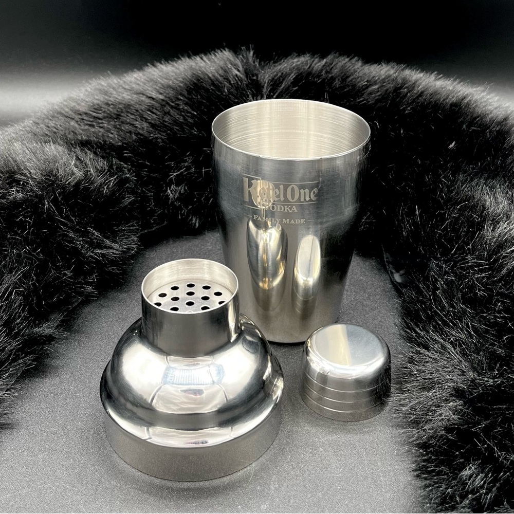 Ketel One Vodka Stainless Steel 3 pc Shaker Drink Mixer & Cocktail Shaker 6.5”